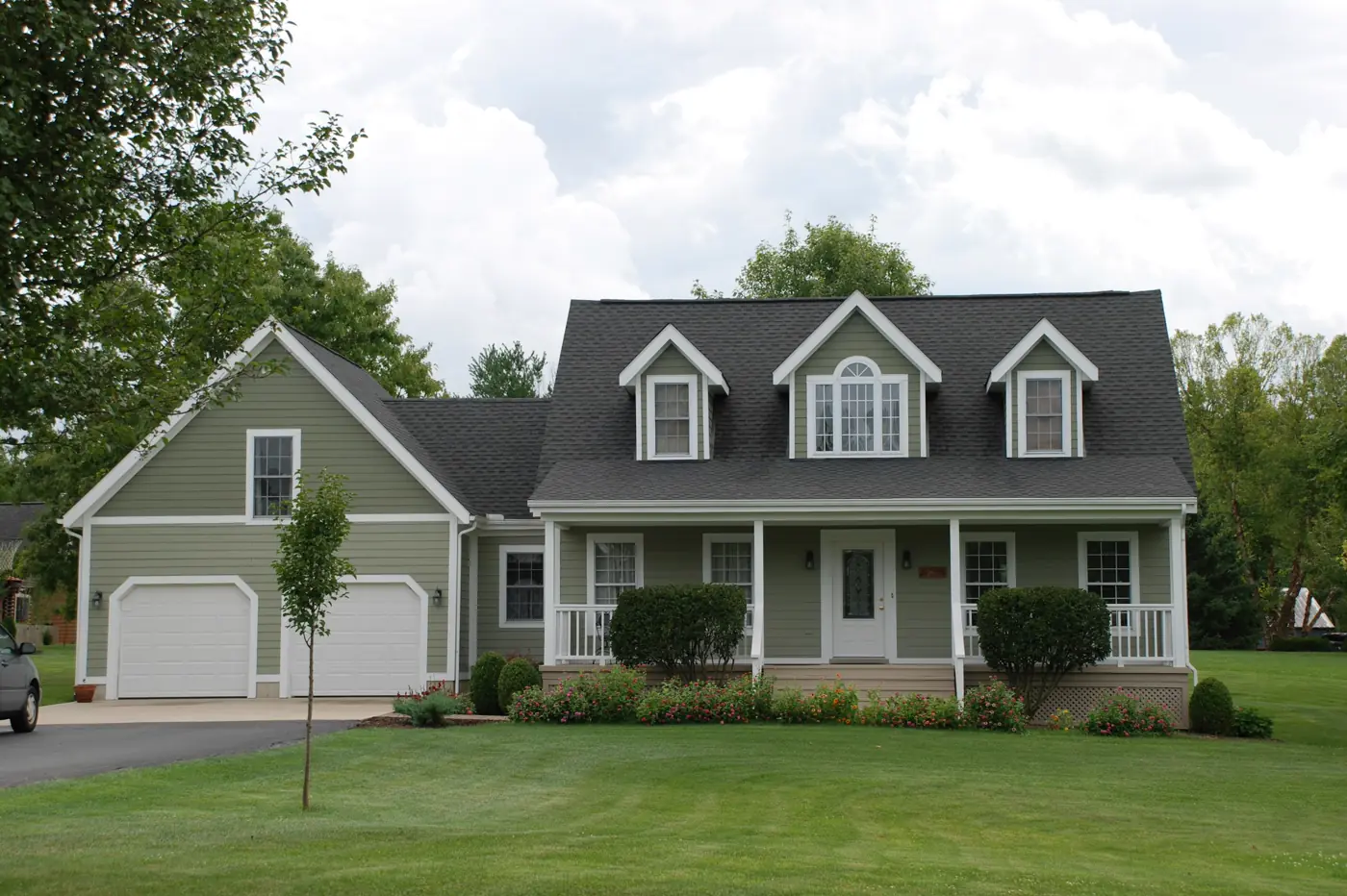 Clean horizontal lap siding on a well-kept home exterior